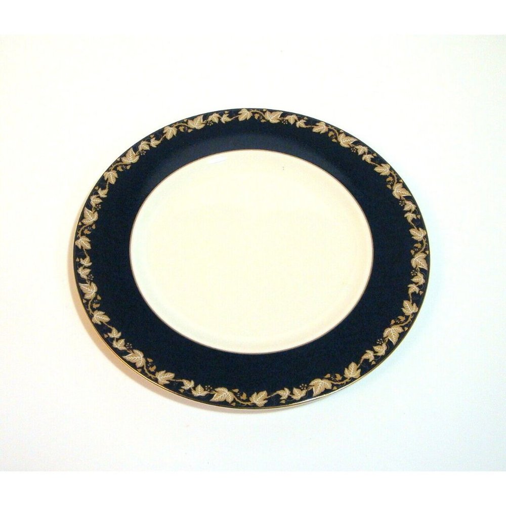 Wedgewood Whitehall 2000 Navy Rim Dinner Plate Replacement China